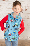 Lighthouse Alex Boys Gilet - Tractor Print