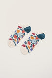 Seasalt Women's Bamboo Arty Trainer Socks - Inked Flowers Multi