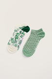 Seasalt Bamboo Arty Trainer Socks Pack of 2 - Harebell Mix