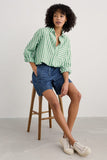 Seasalt Sea Path Shirt - Mini Scallion Stripe Hedgerow