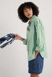 Seasalt Sea Path Shirt - Mini Scallion Stripe Hedgerow