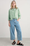 Seasalt Sea Path Shirt - Mini Scallion Stripe Hedgerow
