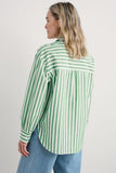 Seasalt Sea Path Shirt - Mini Scallion Stripe Hedgerow