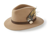 Hicks & Brown Suffolk Fedora Camel Fawn Feather