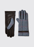 Dubarry Ballycastle Tweed Leather Gloves - Denim Haze