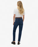 Superdry Organic Cotton High Rise Mom Jeans - Deep Indigo Denim