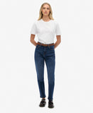 Superdry Organic Cotton High Rise Mom Jeans - Deep Indigo Denim