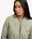 Superdry Longline Onion Quilt Liner Jacket - Light Khaki Green