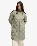 Superdry Longline Onion Quilt Liner Jacket - Light Khaki Green
