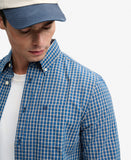 Superdry Preppy Poplin Shirt - Glen Blue Check