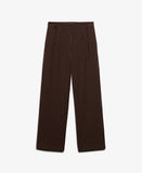 Superdry Mid Rise Pinstripe Trousers - Brown Pinstripe