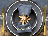 Napkin With Gold Print Set of 4 - Coal