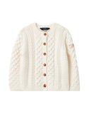 Joules Rhett Aran Knit Cardigan - Cream