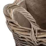 Pot-bellied Hessian Lined Rattan Log Basket