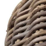 Pot-bellied Hessian Lined Rattan Log Basket