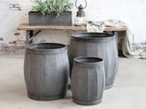 Old French Flowerpots with Grooves - Set of 3