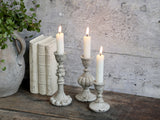 Candlestick Holder 17cm - Antique Grey