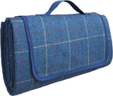 Luxury Blue Tweed Picnic Blanket