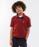 Barbour Boys Tartan Polo - Lobster Red