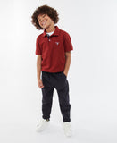 Barbour Boys Tartan Polo - Lobster Red