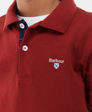 Barbour Boys Tartan Polo - Lobster Red