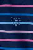Lighthouse Charlotte Girls Coat - Blue/Pink Stripe