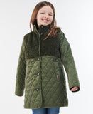 Barbour Girls Melby Quilted Jacket - Olive/Navy Adventure Floral