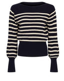 Helena Lurex Stripe Cashmere Jumper - Blue & Cream