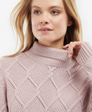 Barbour Burne Roll Neck Knit Sweatshirt - Rosewater