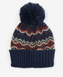 Barbour Case Fair Isle Beanie Hat - Navy/Cordovan Tartan