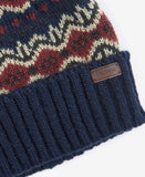 Barbour Case Fair Isle Beanie Hat - Navy/Cordovan Tartan