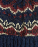 Barbour Case Fair Isle Beanie Hat - Navy/Cordovan Tartan