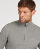 Barbour Cotton Half Zip Knitted Jumper - Grey Marl