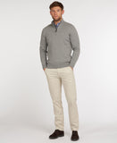 Barbour Cotton Half Zip Knitted Jumper - Grey Marl