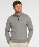 Barbour Cotton Half Zip Knitted Jumper - Grey Marl