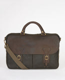 Barbour Wax And Leather Briefcase - Olive