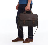 Barbour Wax And Leather Briefcase - Olive