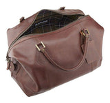 Barbour Leather Medium Travel Explorer Bag - Dark Brown