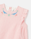 Joules Lily Woven Romper - Pink Stripe