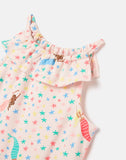 Joules Miriam Printed Frill Romper - Mermaid Star Jasmine