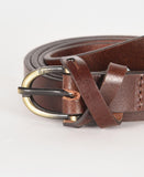 Barbour Cross Over Leather Belt - Dark Brown
