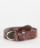 Barbour Cross Over Leather Belt - Dark Brown